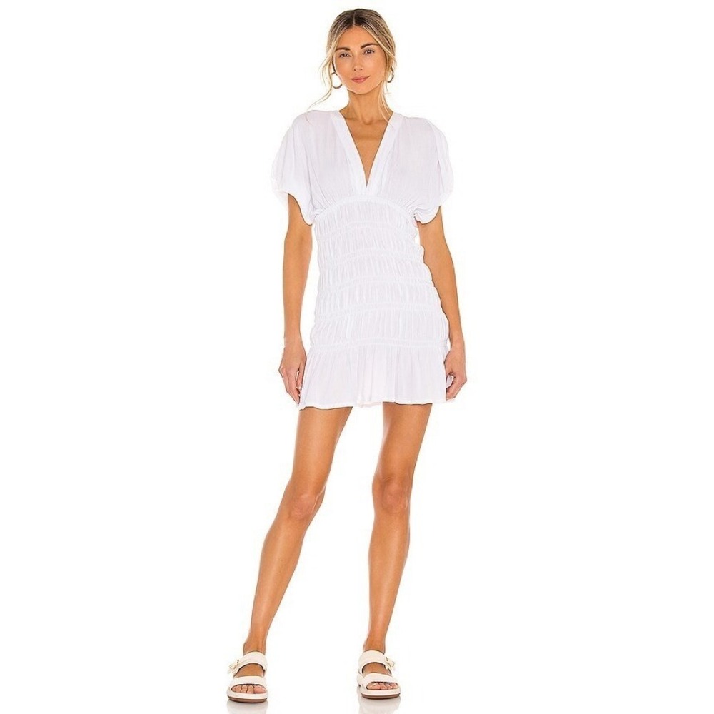 NWT Lovers And Friends White Innika Mini Dress Cover Up Sz M Resortwear Vacation